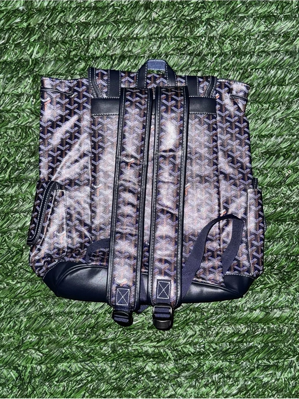Goyard Men’s Signature Pattern Backpack in Brown and Black
